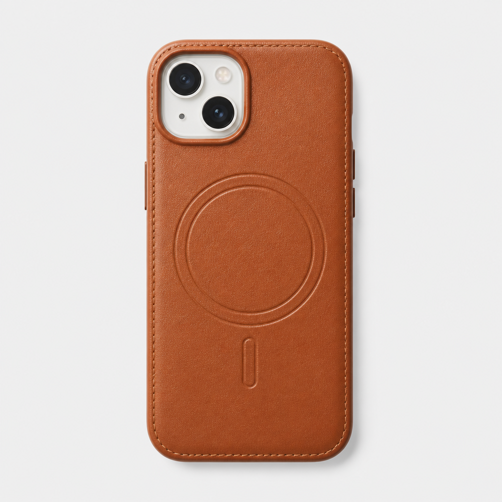 Capa Couro Premium Caramelo para iPhone 13