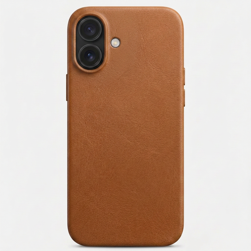 Capa Couro Premium Caramelo para iPhone 16