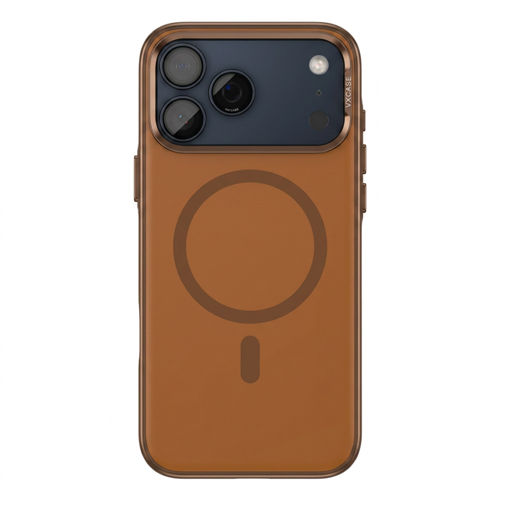 Capa Couro Premium Caramelo para iPhone 17 Pro Max