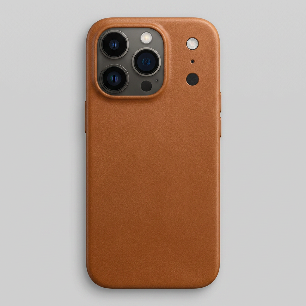 Capa Couro Premium Caramelo para iPhone 17 Pro